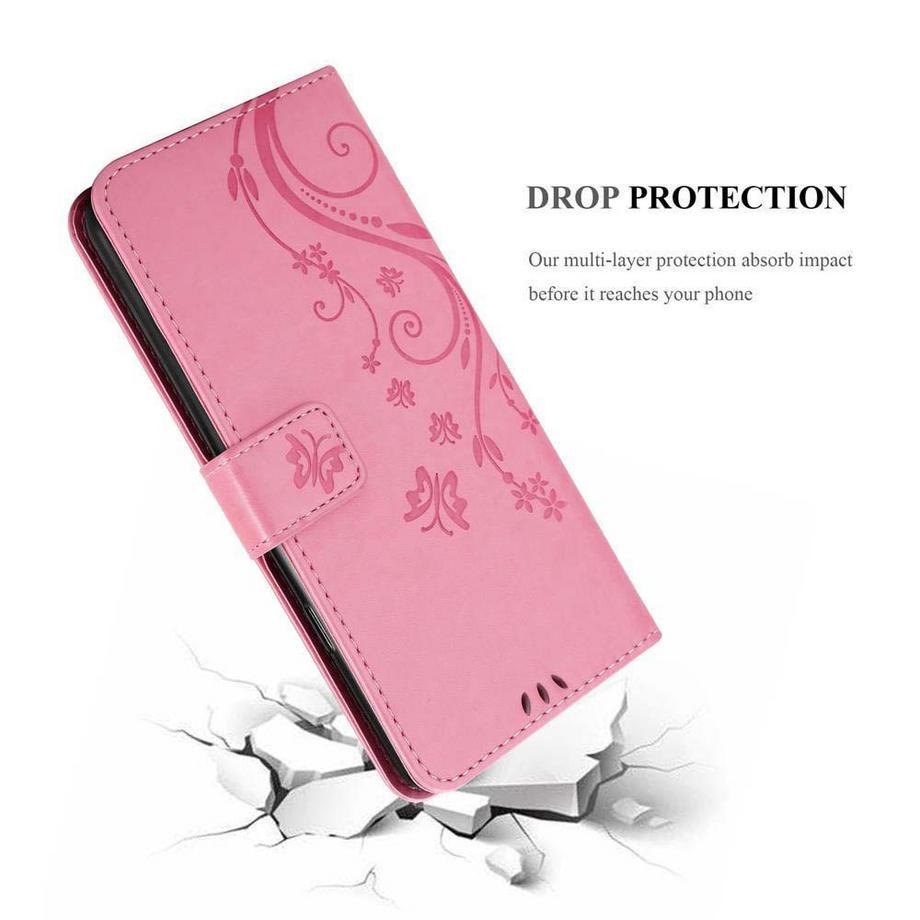Cadorabo  Housse compatible avec Huawei P30 LITE - Coque de protection au design floral avec fermeture magnétique, fonction de support et emplacements pour cartes 