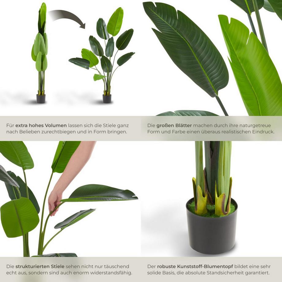 Tectake Arbre artificiel oiseau du paradis TROPIC design très réaliste  