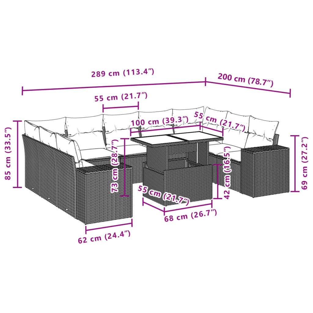 VidaXL Ensemble de canapés de jardin rotin synthétique  