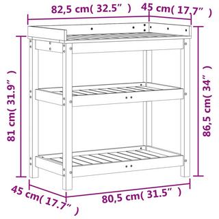VidaXL Pflanztisch kiefernholz  