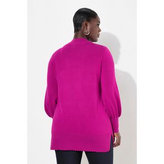 Ulla Popken  Pullover, Muschelsaum, Stehkragen, Langarm 