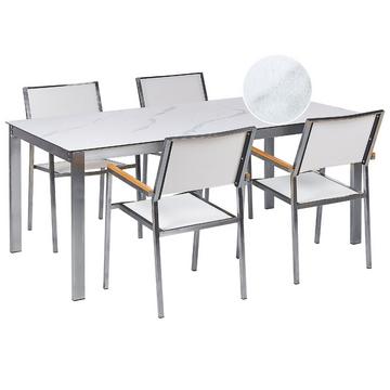 Gartentisch mit Stühlen aus Sicherheitsglas Industriell COSOLETO/GROSSETO