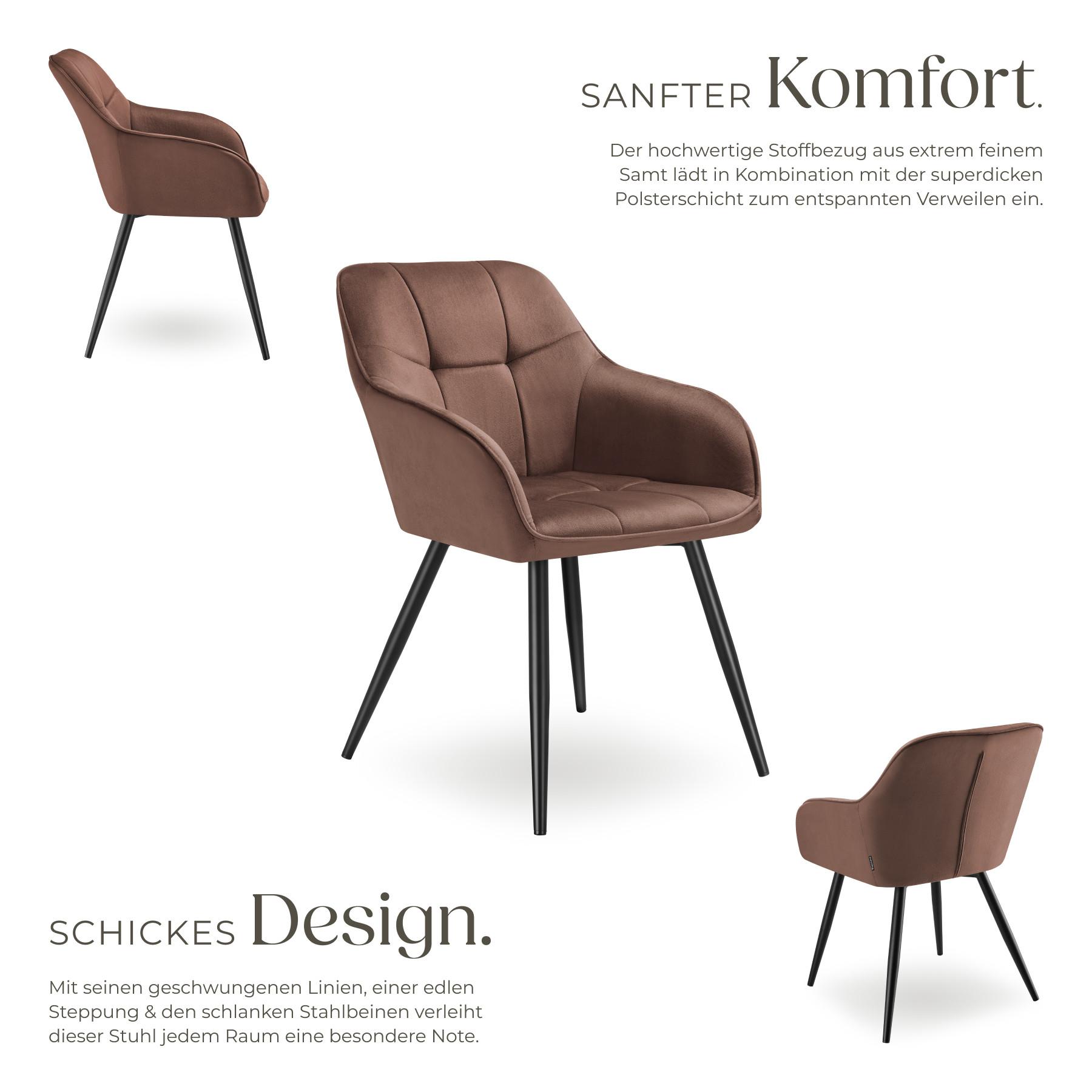 Tectake sedia Marilyn, effetto velluto, trapuntato  