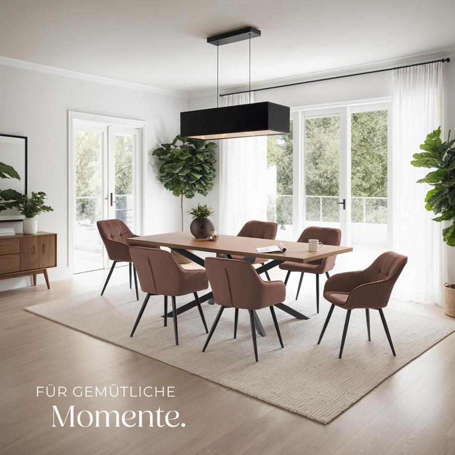 Tectake Chaise de salle à manger MARILYN rembourrée et en velours matelassé  