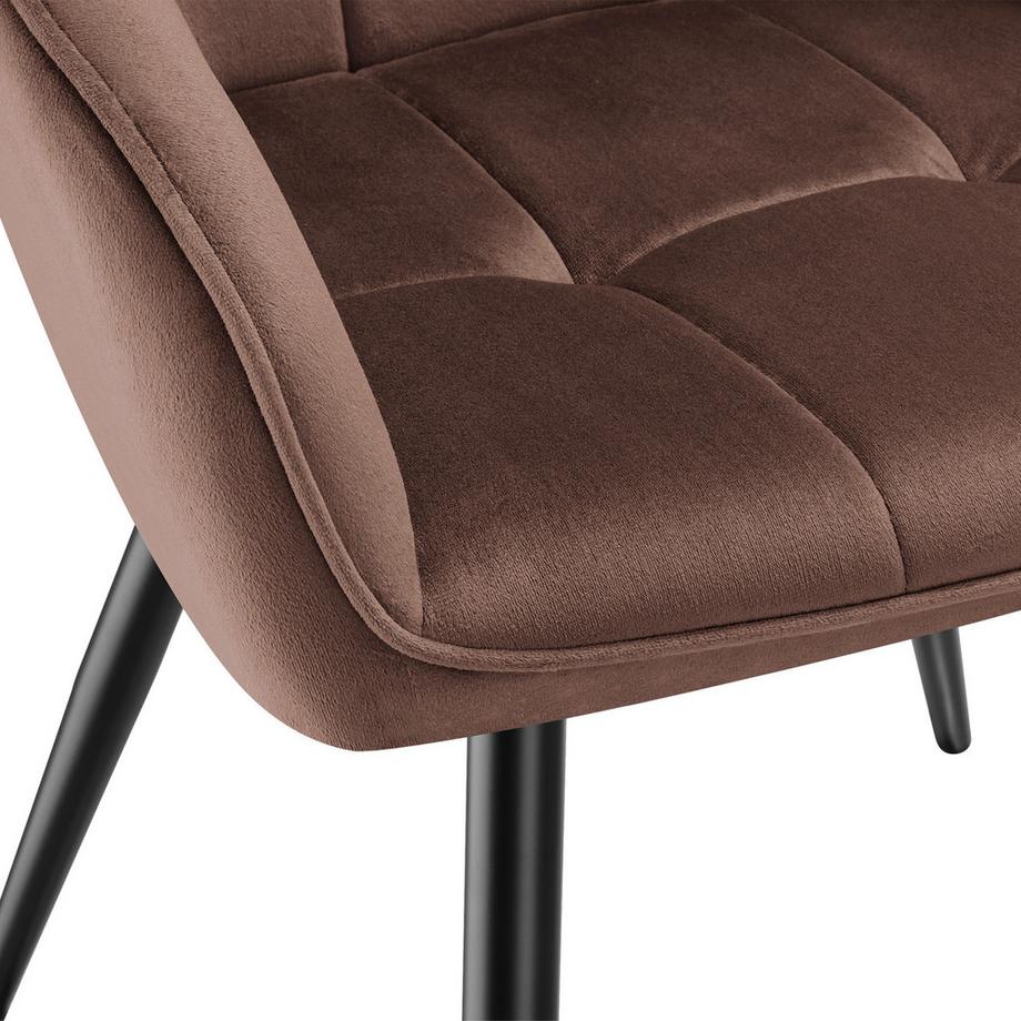 Tectake Chaise de salle à manger MARILYN rembourrée et en velours matelassé  