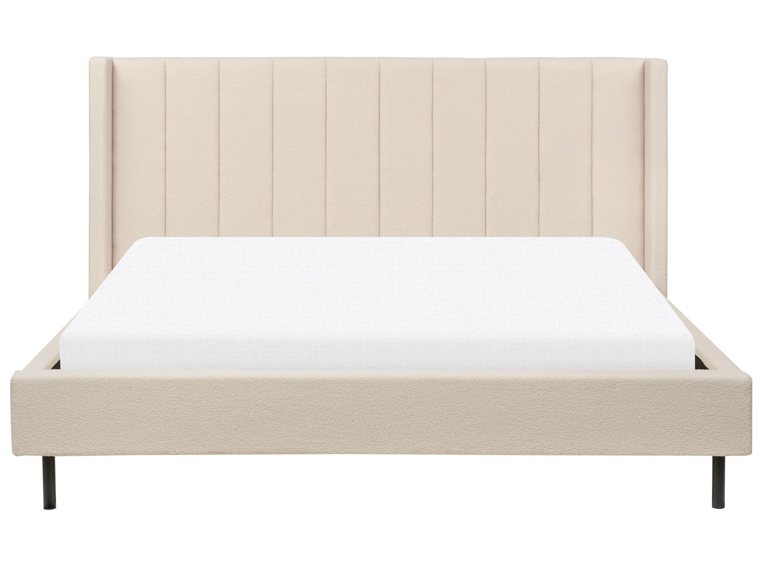 Beliani Bett mit Lattenrost aus Bouclé Glamourös VILLETTE  