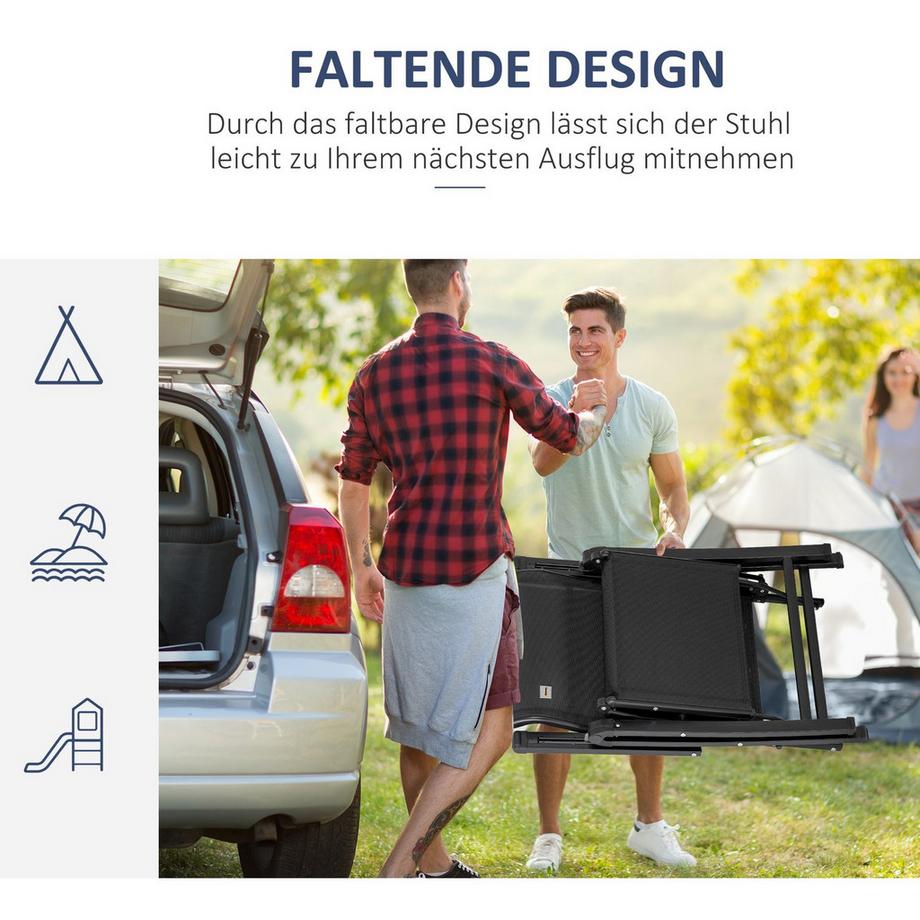 Northio Transat de soleil transat de jardin transat réglable en apesanteur 9 positions acier textilène noir 70x65x111 cm pour des heures de détente  