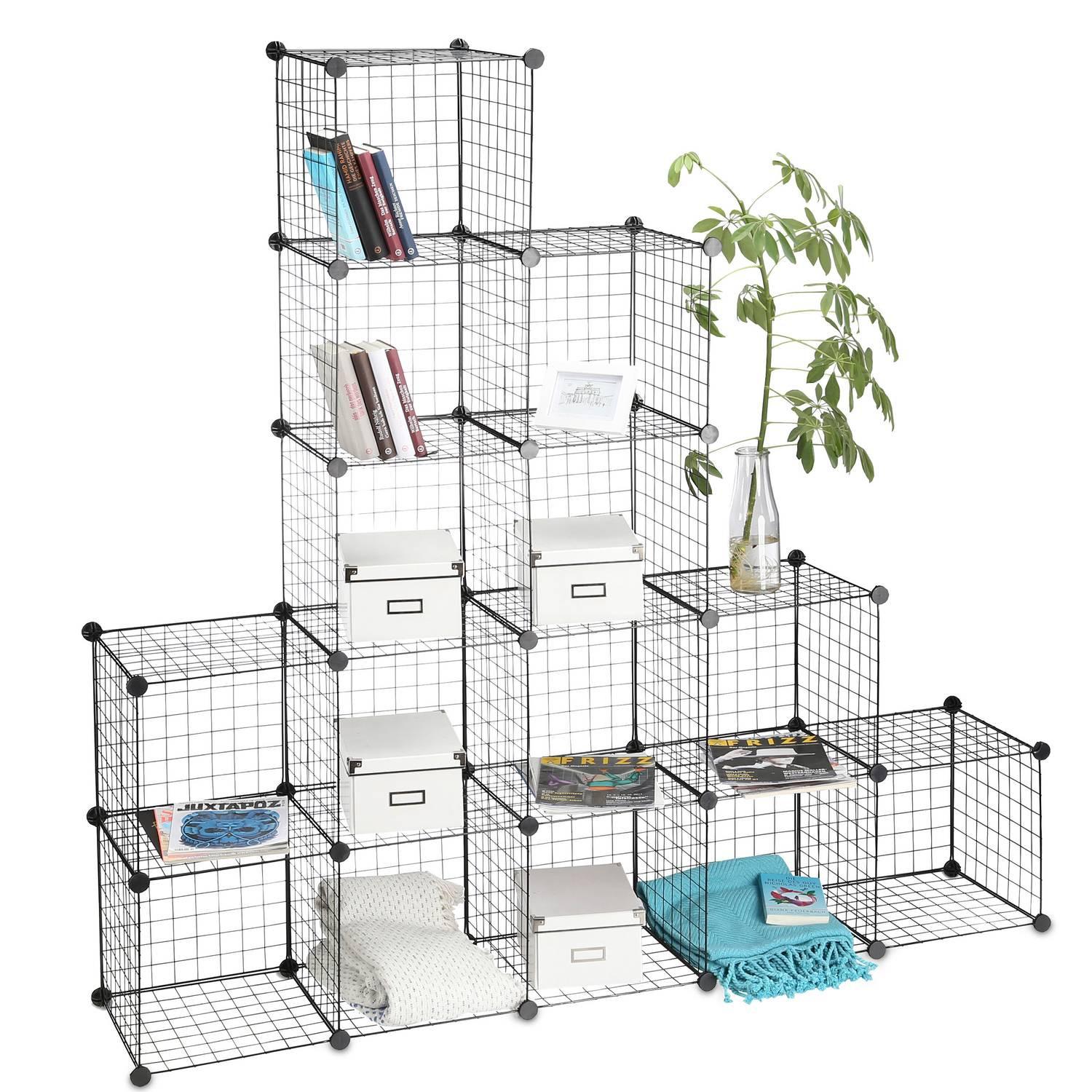 B2X Étagères sans boulons en treillis métallique 16 compartiments  