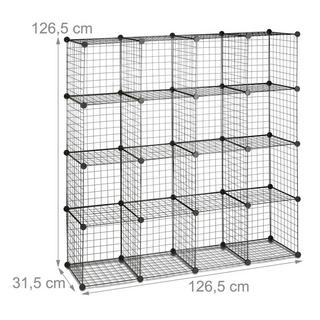 B2X Étagères sans boulons en treillis métallique 16 compartiments  