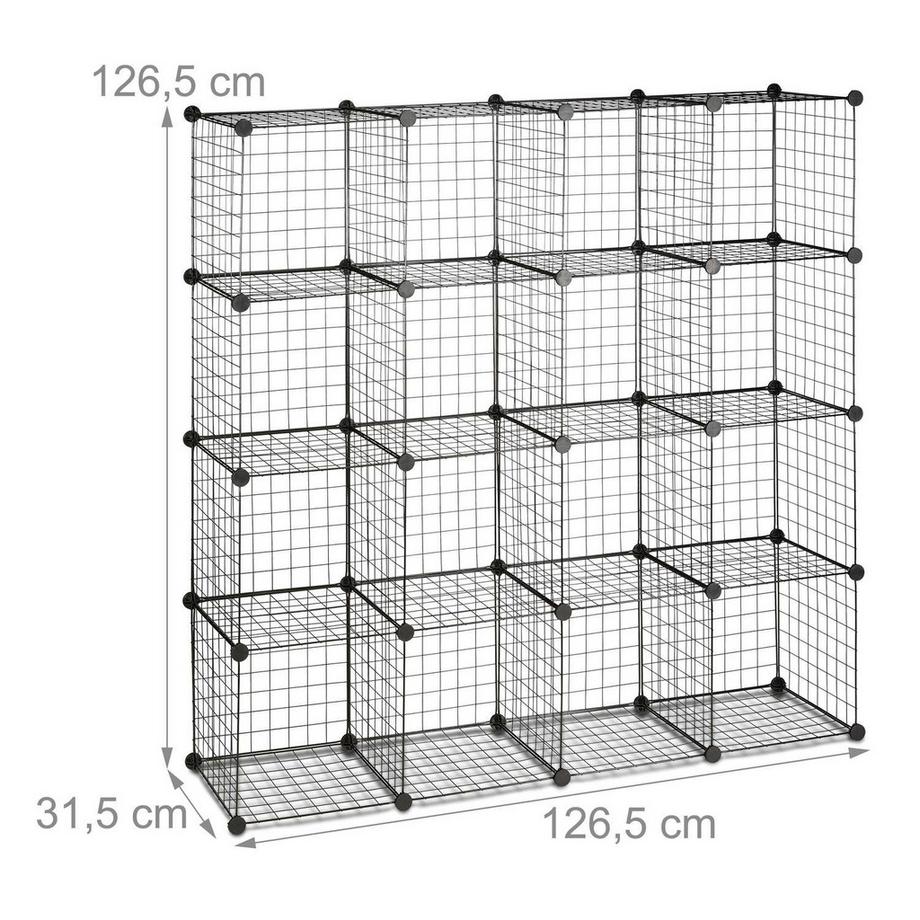 B2X Étagères sans boulons en treillis métallique 16 compartiments  