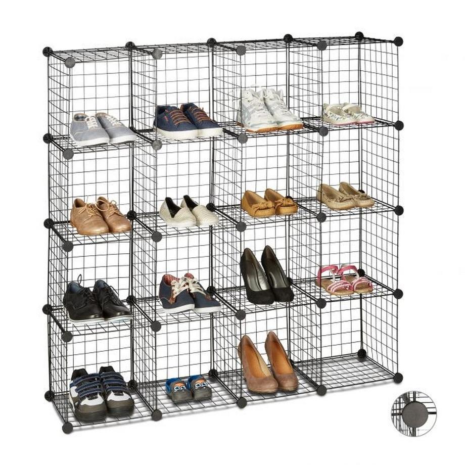 B2X Étagères sans boulons en treillis métallique 16 compartiments  