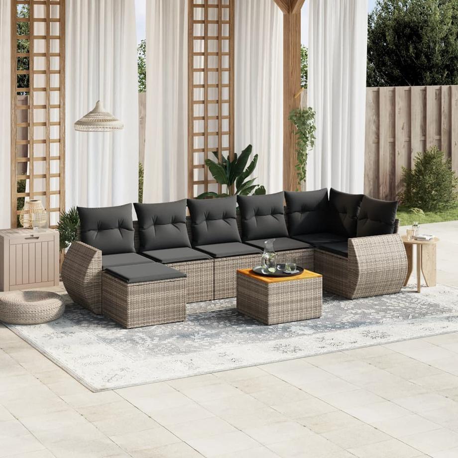 VidaXL set divano da giardino Polirattan  