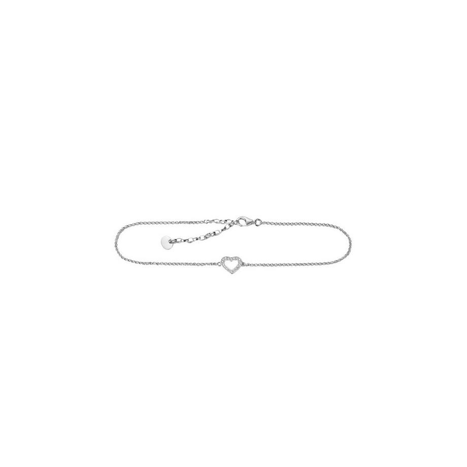Bracelet de Cheville Plaqué  avec Cœur & Zircons
