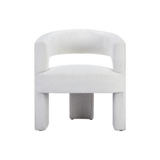 Vente-unique Fauteuil en tissu bouclette blanc FONTANOVA  