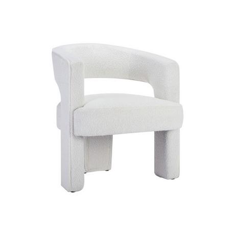 Vente-unique Fauteuil en tissu bouclette blanc FONTANOVA  