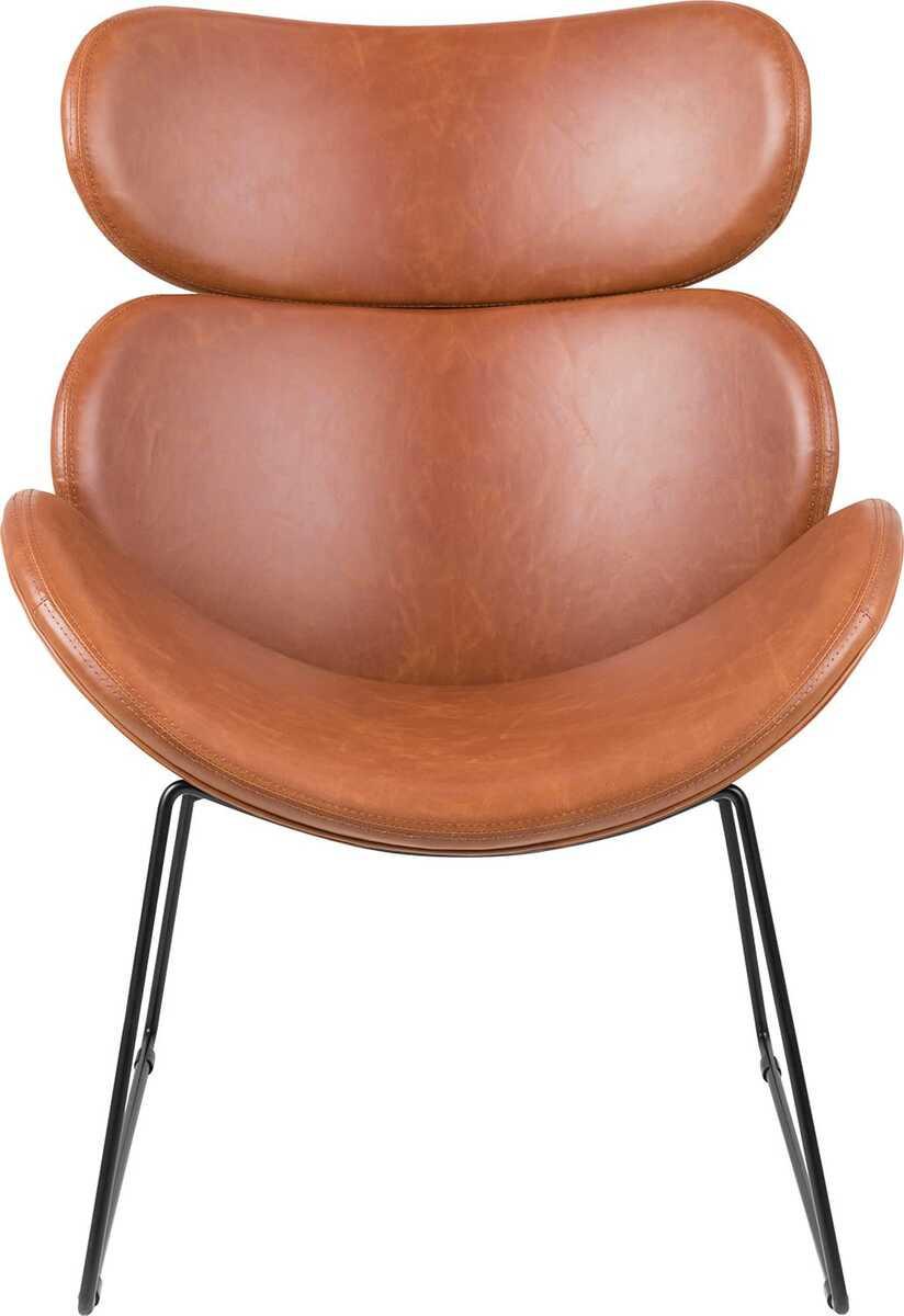 mutoni Fauteuil lounge Bubble noir cognac  