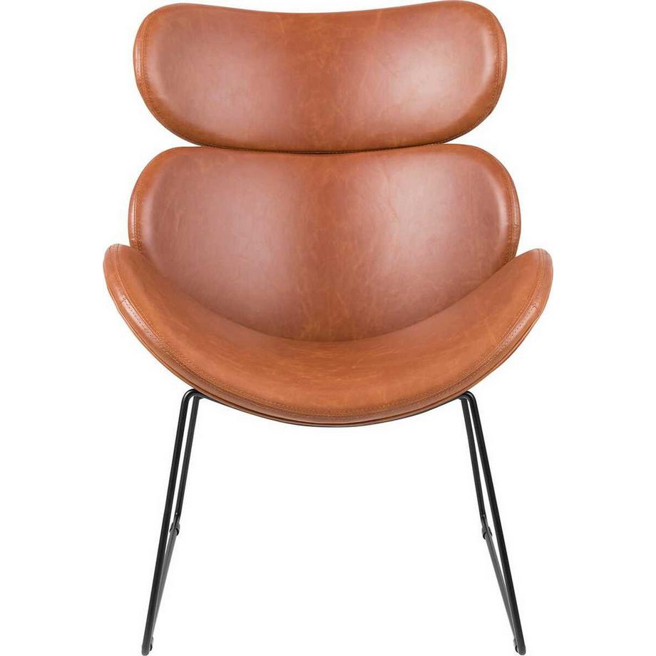 mutoni Fauteuil lounge Bubble noir cognac  