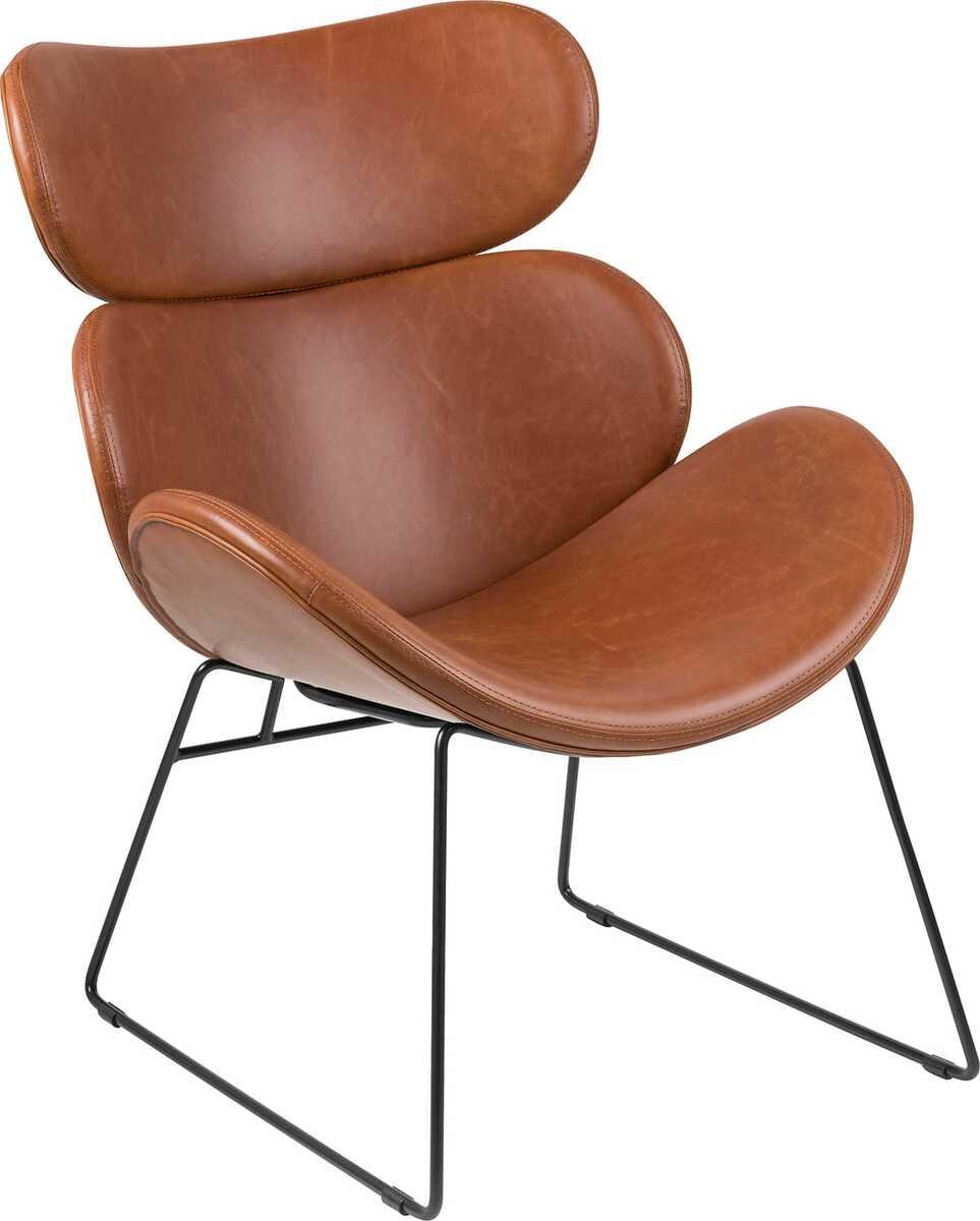 mutoni Fauteuil lounge Bubble noir cognac  