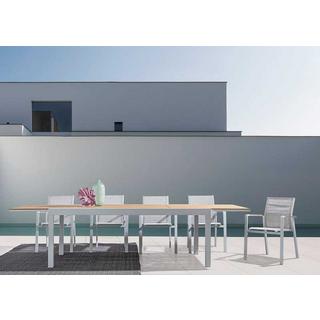 mutoni Table extensible de jardin Elias 200-300x95 blanc  