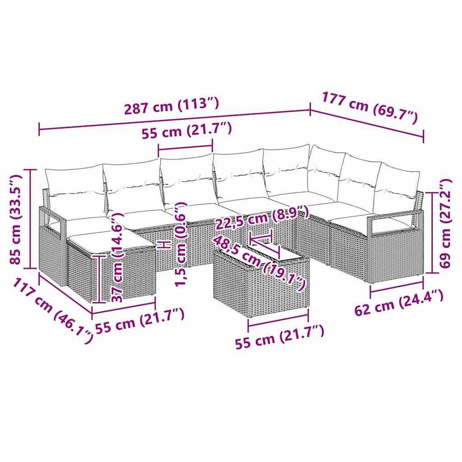 VidaXL Gartenmöbel poly-rattan  