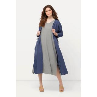 Ulla Popken  Jersey-Midikleid, V-Ausschnitt, ärmellos, Biobaumwolle 