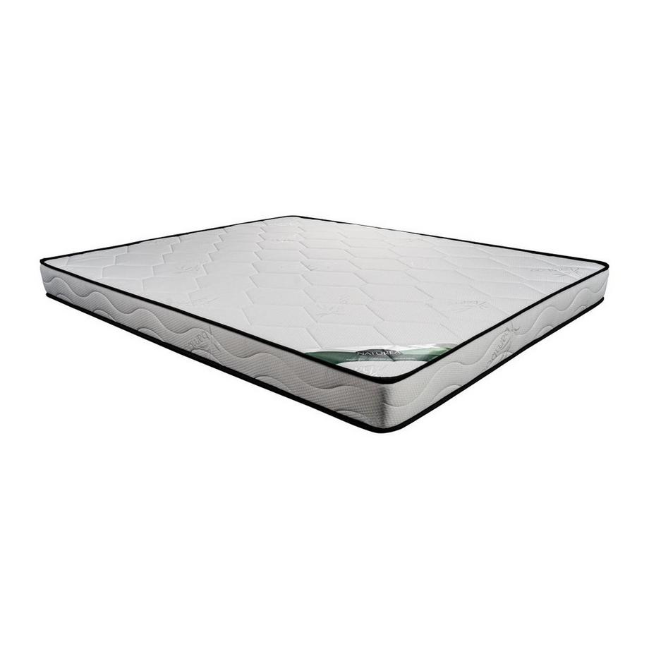 Vente-unique Set aus Bettgestell mit Bettkasten + Schaumstoffmatratze - 140 x 190 cm - Bambusbezug - Stärke 15 cm - Holzfarben hell - KANANI von NATUREA  