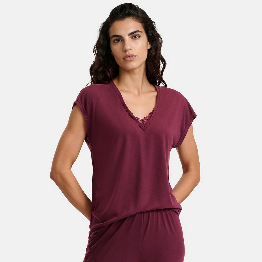 La Redoute Collections Pyjama Set mit Spitzenbesatz  