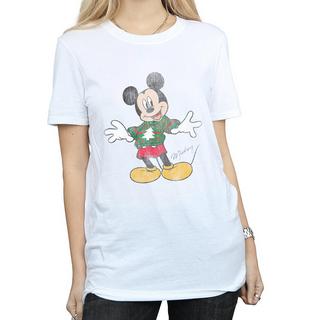 Disney Mickey Mouse Christmas T-Shirt Stampata  