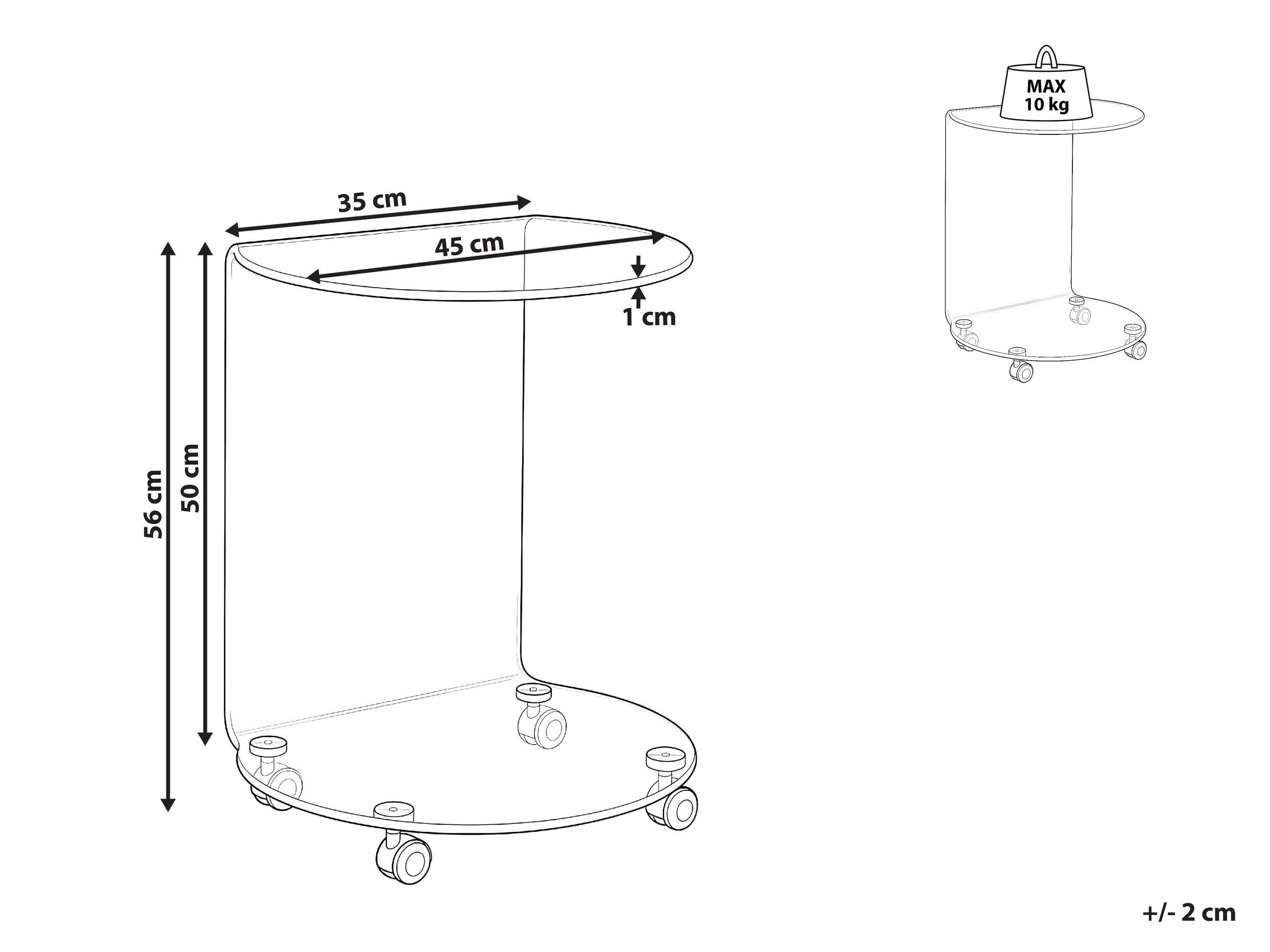 Beliani Tavolino en Vetro temperato Minimalista MINTO  