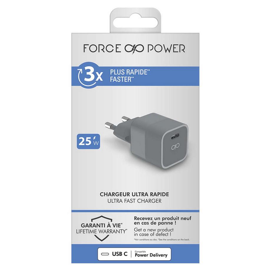 Force Power  Chargeur maison 25W USB C 
