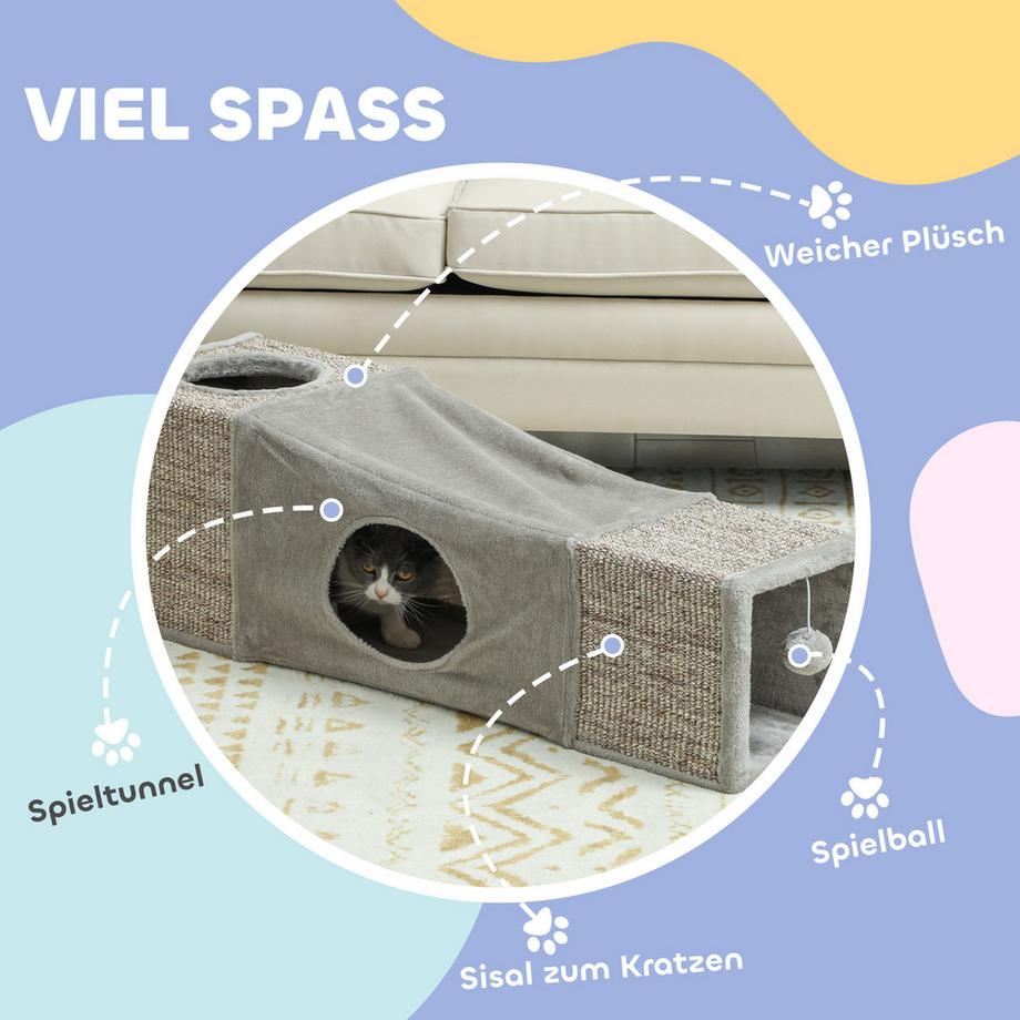 PawHut  Tunnel pour chat 