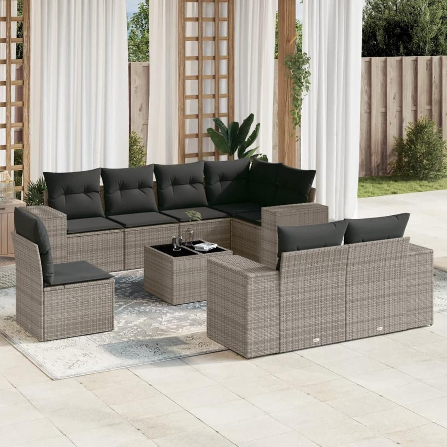 VidaXL set divano da giardino Polirattan  