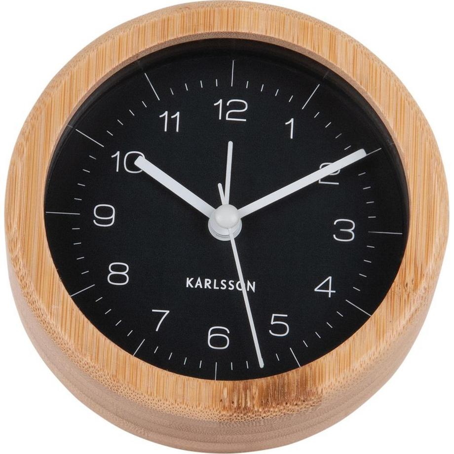 KARLSSON Klassischer Wecker Neat Round Bambus  