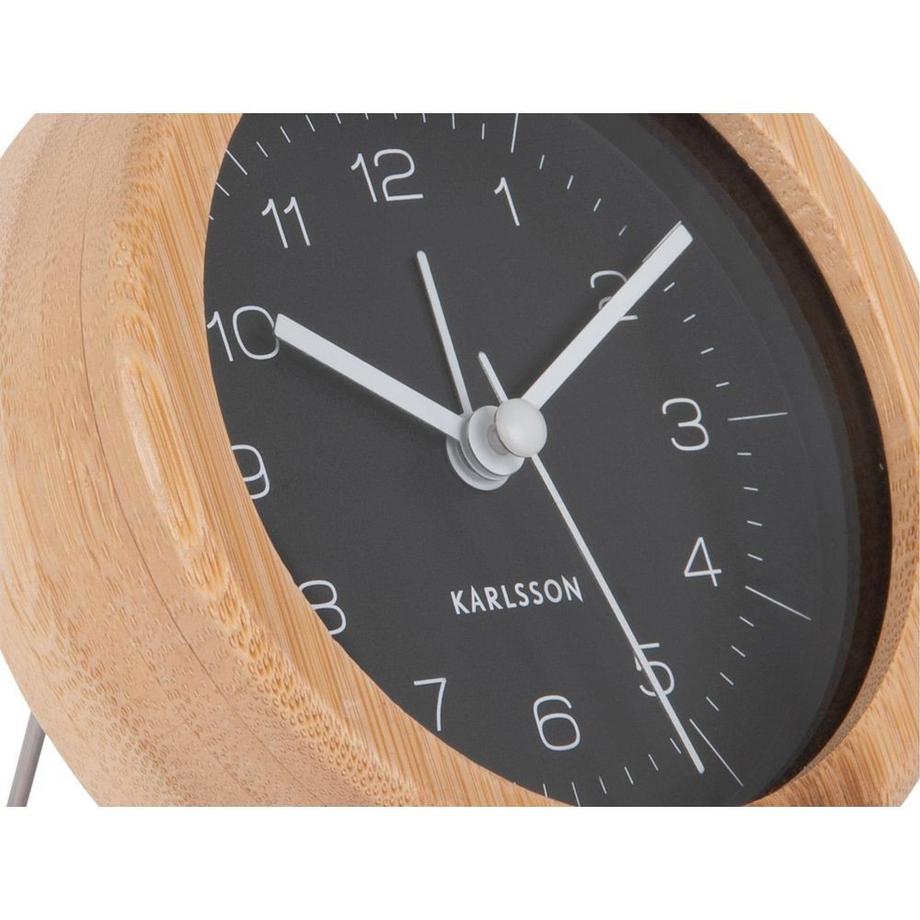 KARLSSON Klassischer Wecker Neat Round Bambus  
