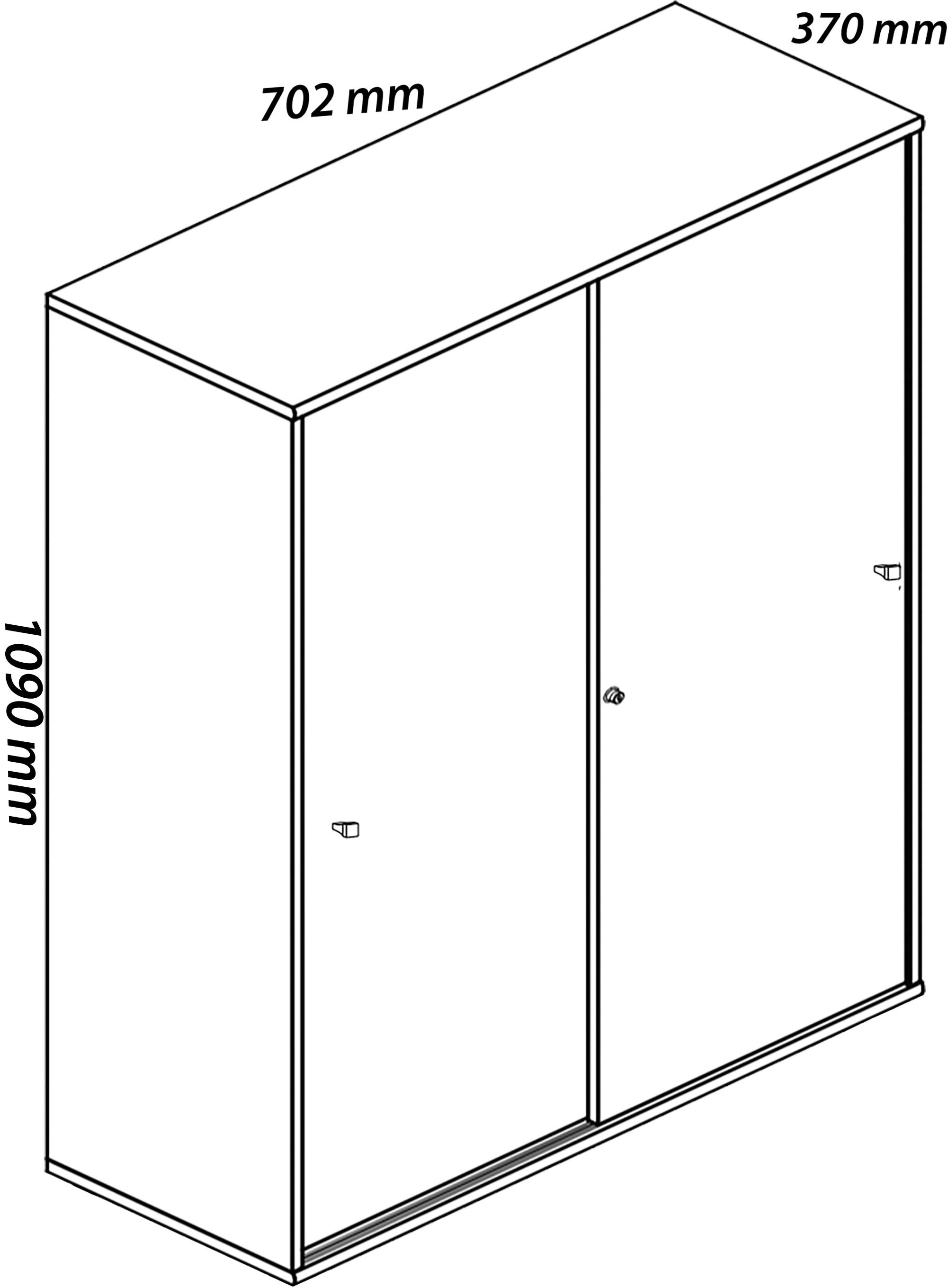 VCM Büroschrank mit 3 Fächern | moderner Aktenschrank mit Schiebetüren | Maße ca. B. 70 x H. 111 x T. 40 cm – Lona 3-Fach  