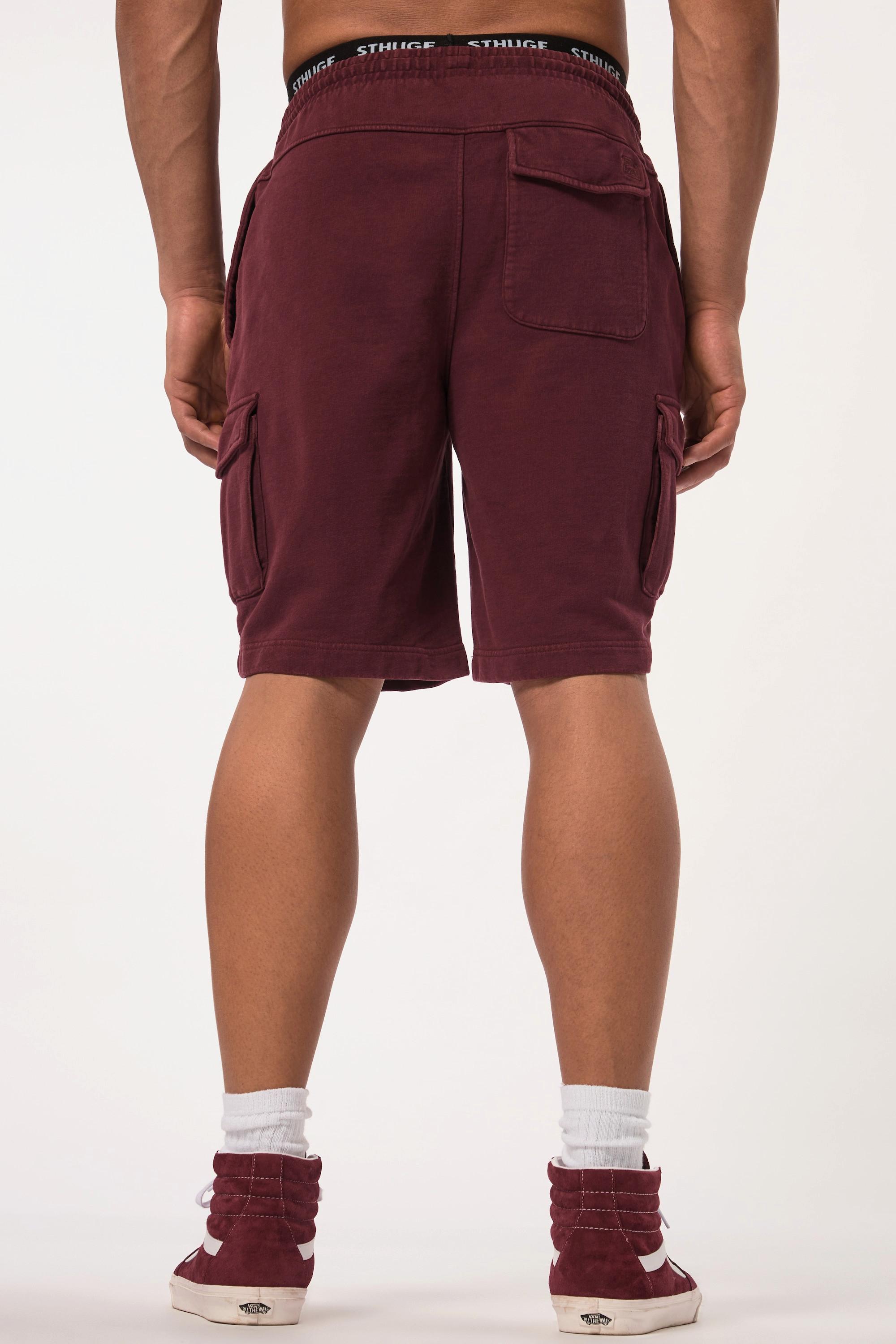 Sthuge  Bermuda cargo en molleton, avec taille élastique. Coupe Relaxed Fit. Jusqu'au 8XL. 