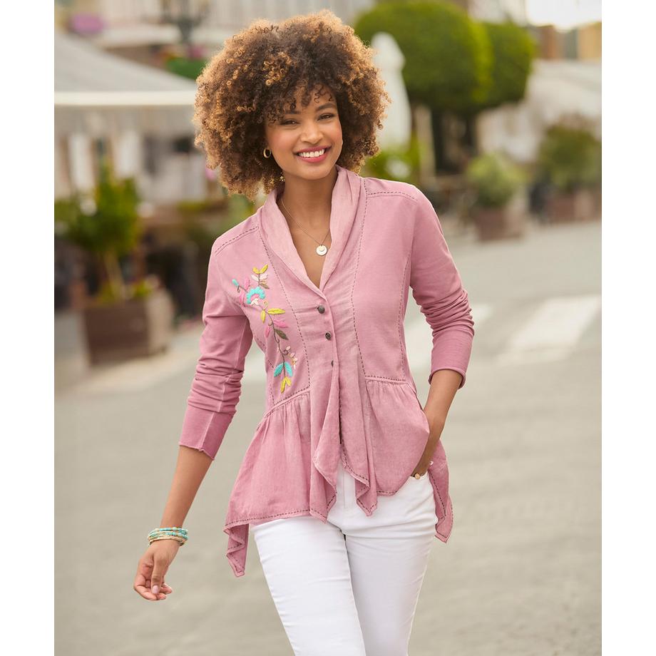 Joe Browns Top Jersey Ricamato Floreale  