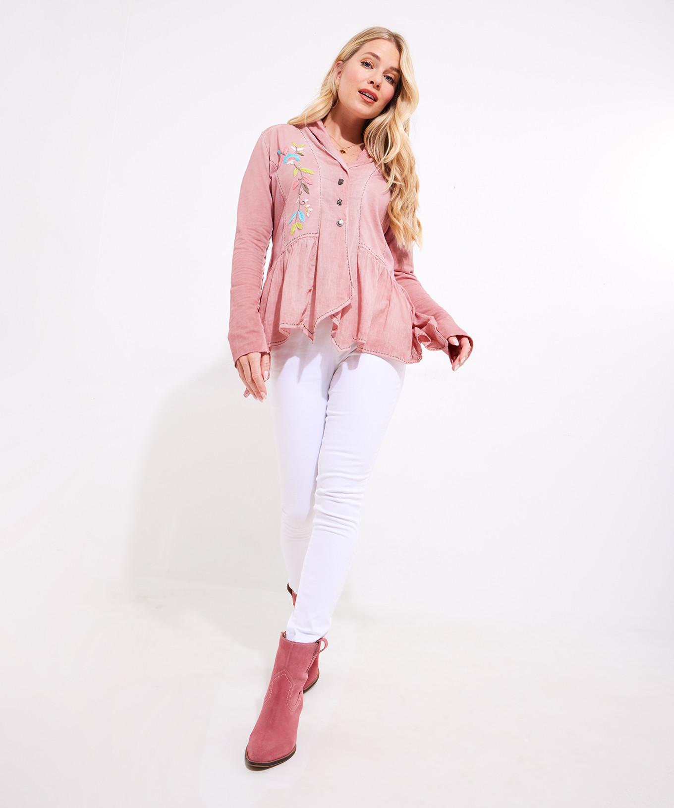 Joe Browns Top Jersey Ricamato Floreale  