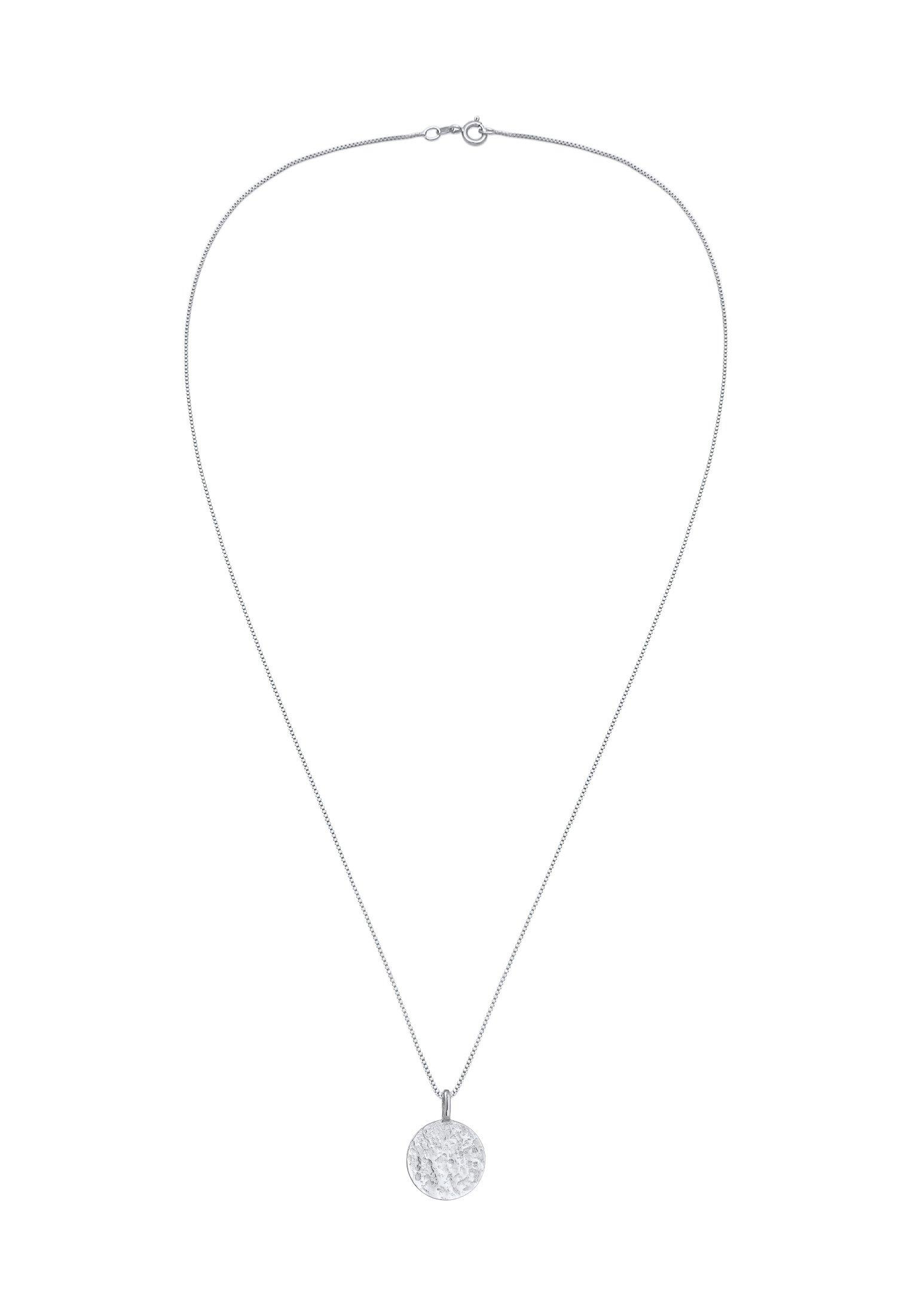 Kuzzoi  Halskette  Basic Coin Plättchen Gehämmert 