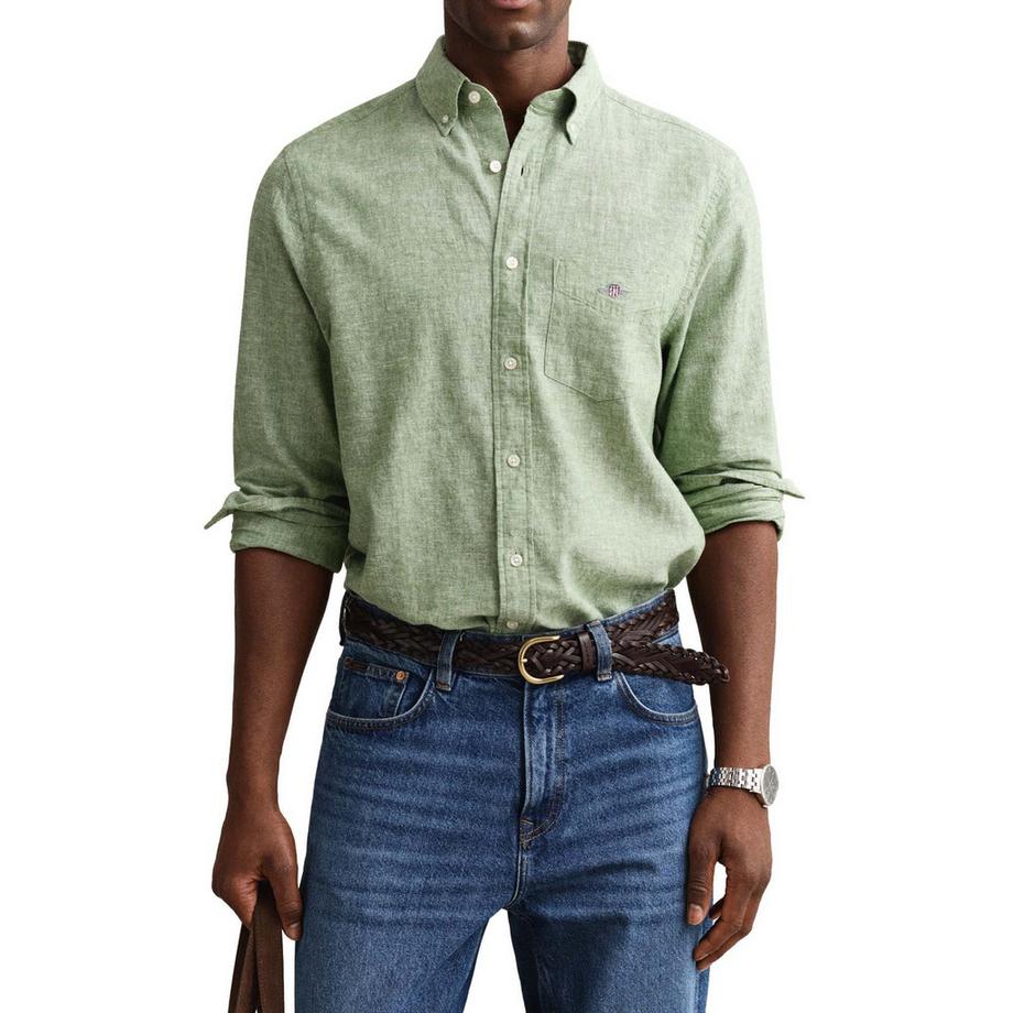 GANT Chemisette  Pack de 1 Confortable à porter-REGULAR COTTON LINEN SHIRT  