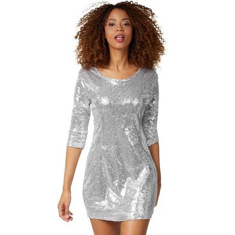 Tectake Robe à Paillettes Manches Longues  