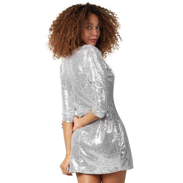 Tectake Robe à Paillettes Manches Longues  