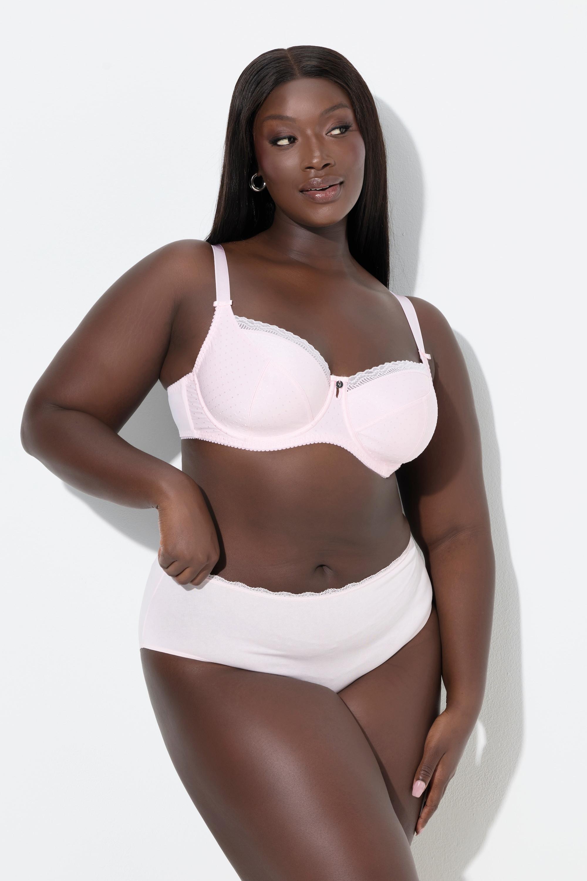 Ulla Popken Jacquard Bügel-BH Spitzenkante  