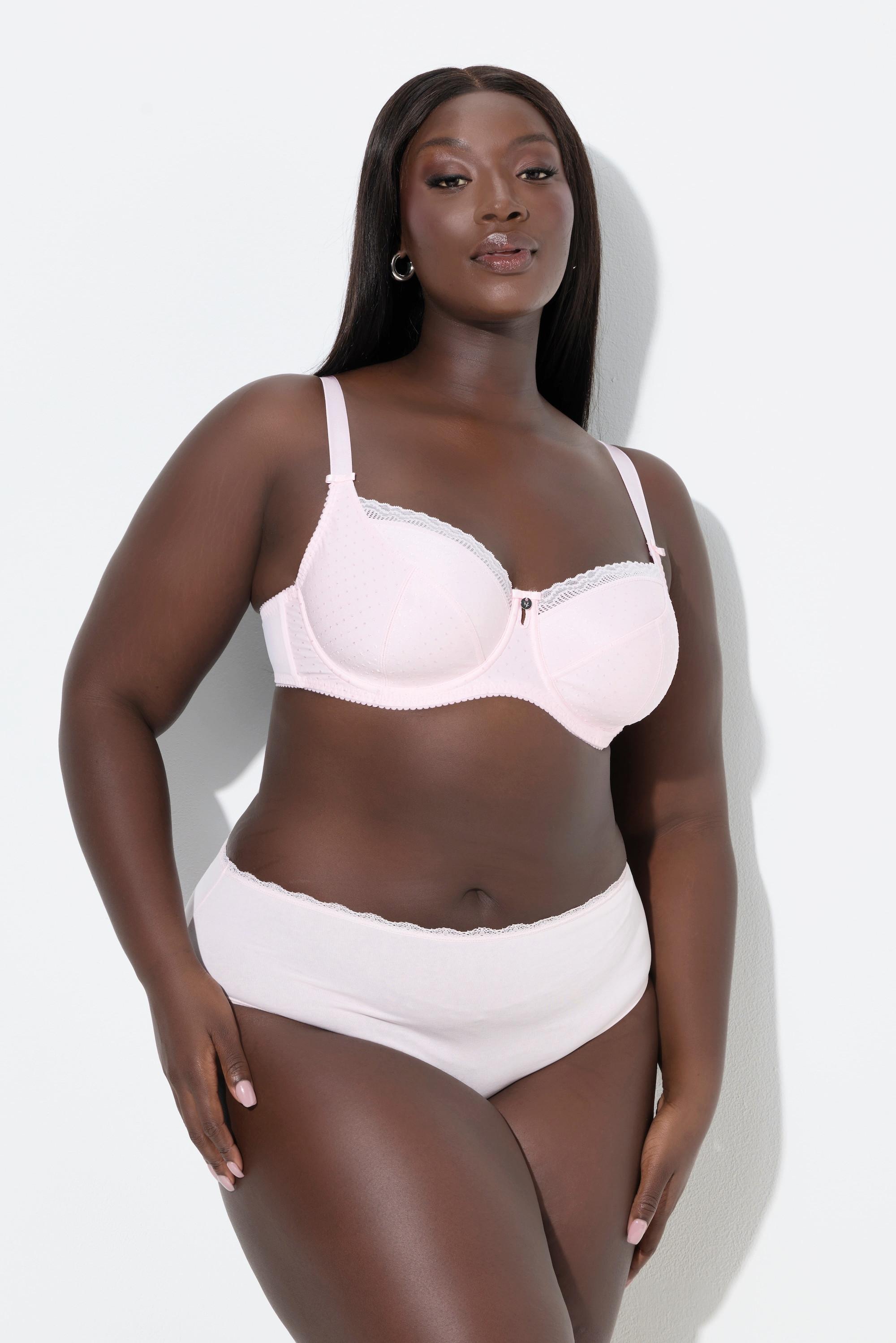 Ulla Popken Jacquard Bügel-BH Spitzenkante  