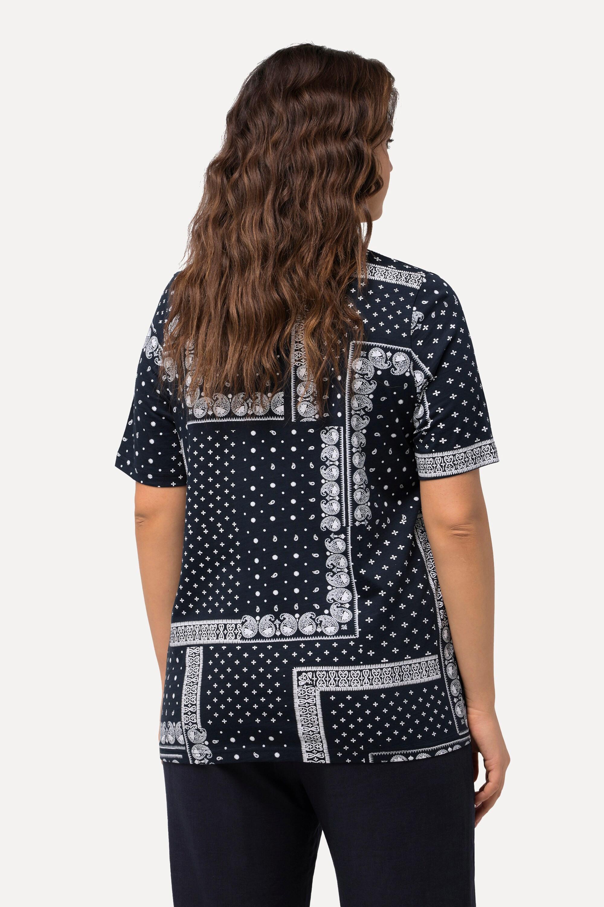 Ulla Popken T-Shirt Vintage Ligne A Col Rond Manches Courtes  