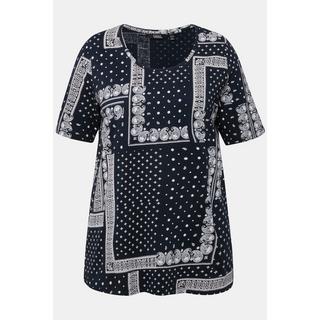 Ulla Popken T-Shirt Vintage Ligne A Col Rond Manches Courtes  