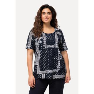 Ulla Popken T-Shirt Vintage Ligne A Col Rond Manches Courtes  