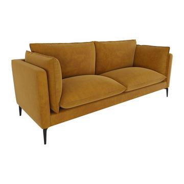 Sofa 3-Sitzer - Samt - Senfgelb - KESTREL II