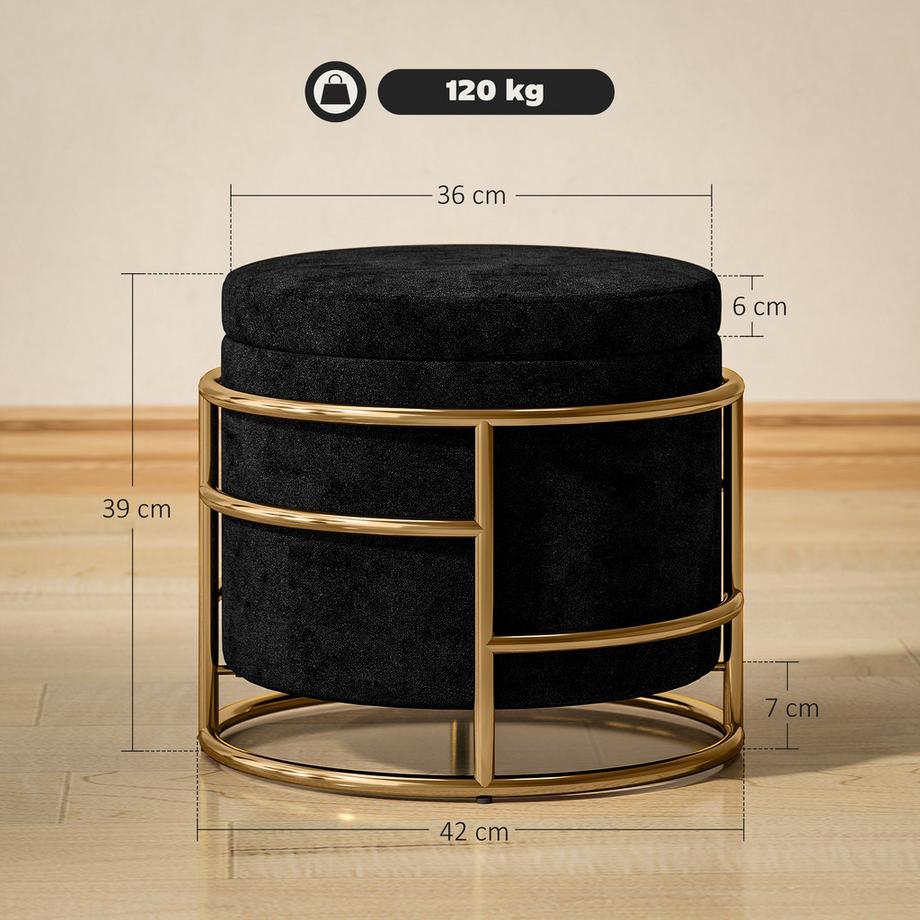 HOMCOM Tabouret de rangement  