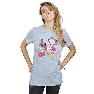 Disney Mickey e Minnie Mouse T-Shirt Bacio di Natale  